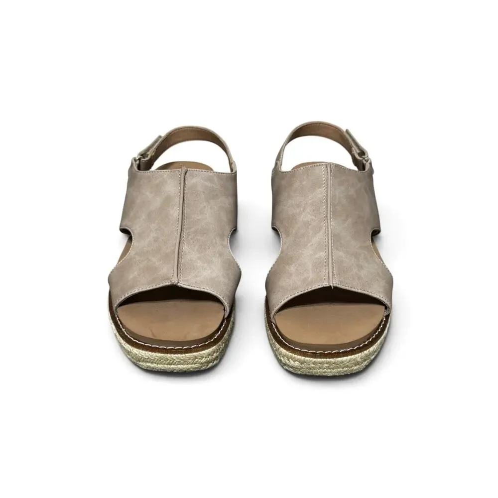 Corkys Women’s Taupe Ready or Not Low Wedge Sandals Size 9